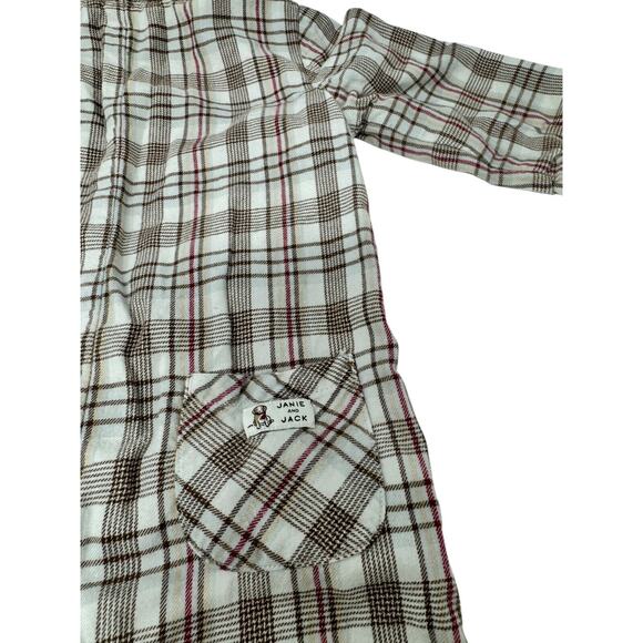 Janie and Jack Plaid One Piece Outfit 100% Cotton Button Front Baby 6-12 Months - Picture 6 of 6